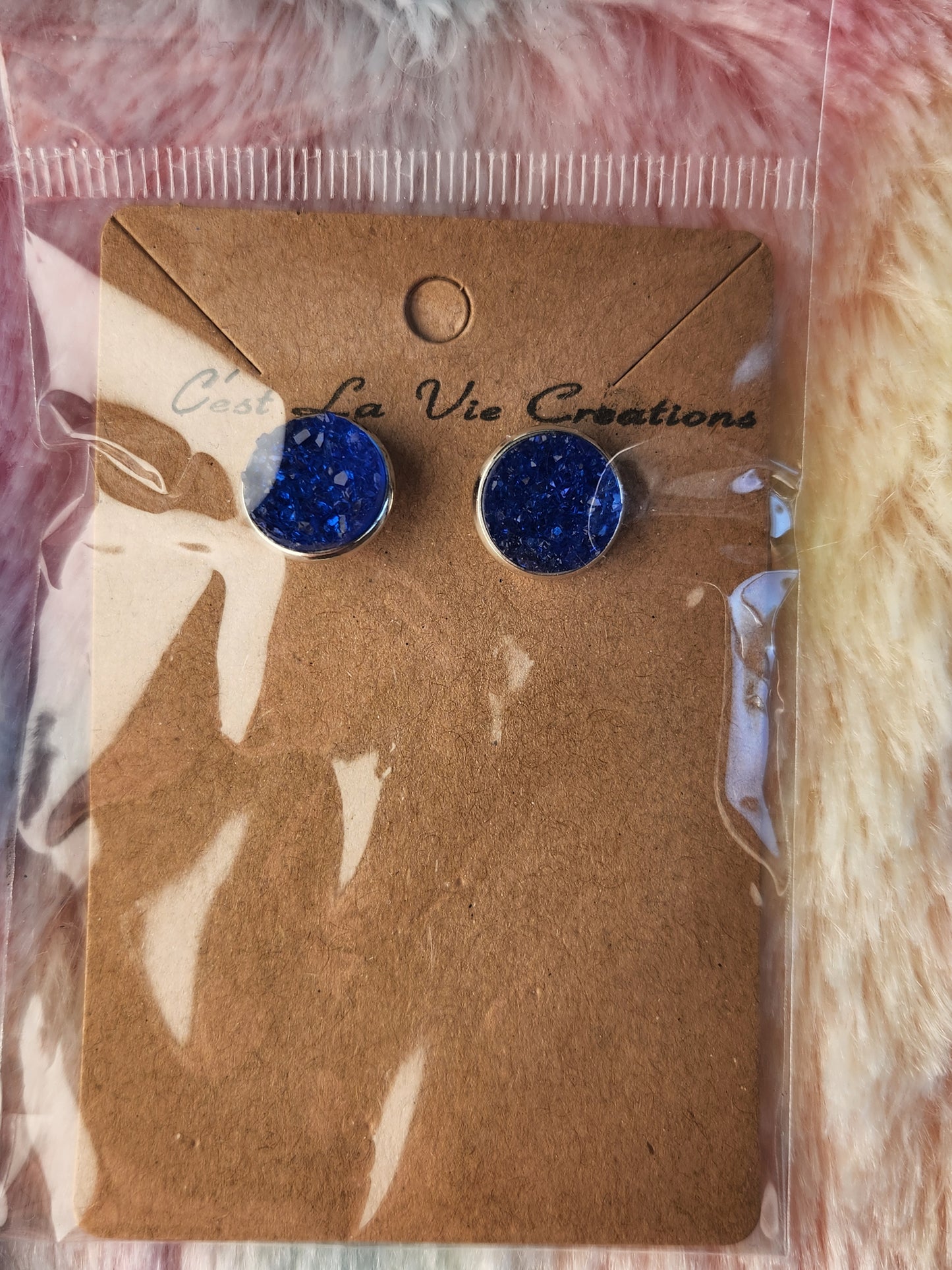Earrings Faux Druzy post