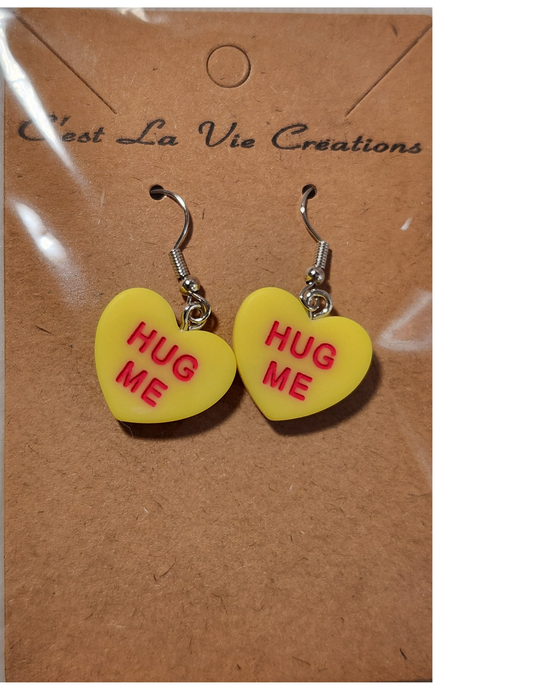Earrings Valentine Conversation Heart (HUG ME)