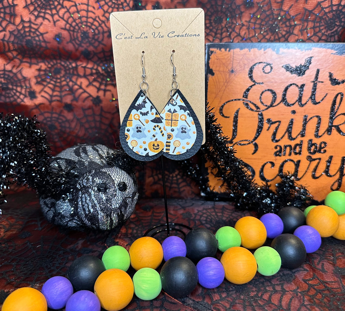 Earrings Faux Leather Halloween