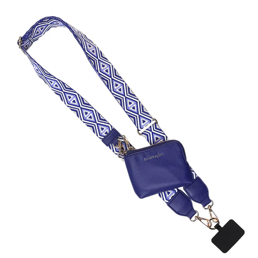 Royal Blue Diamond pattern GOTR Clip & Go Strap w/Zippered Pouch