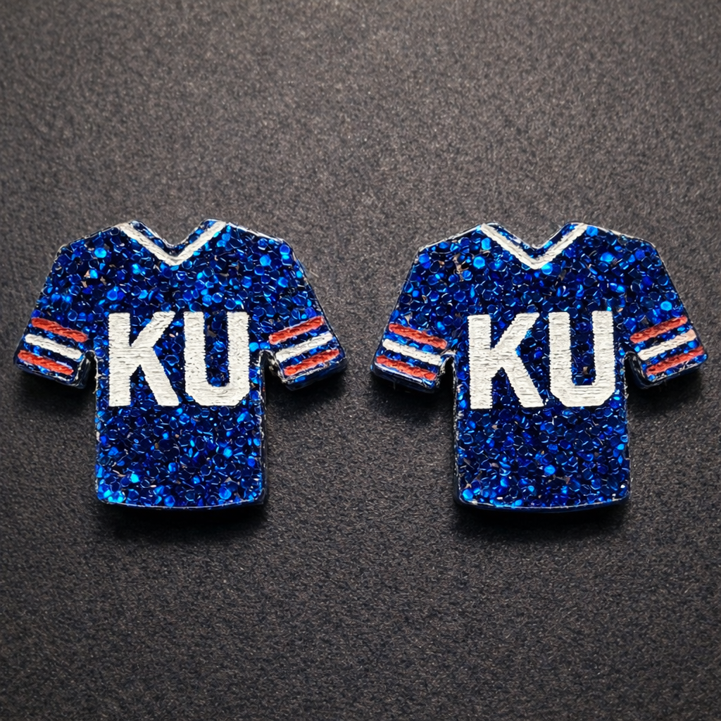 Acrylic Stud Earrings "KU"