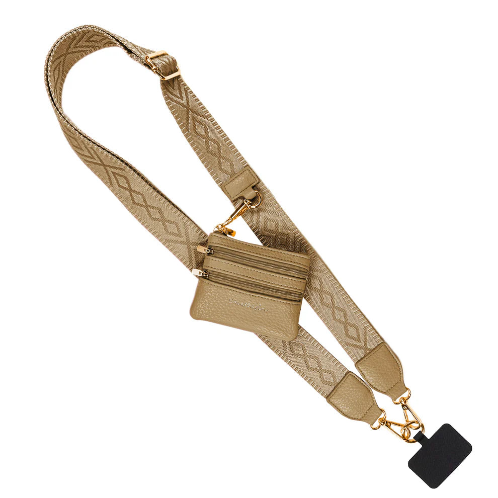 Classic Camel Pattern Save the Girls Clip & Go Strap w/Zippered Pouch Classic