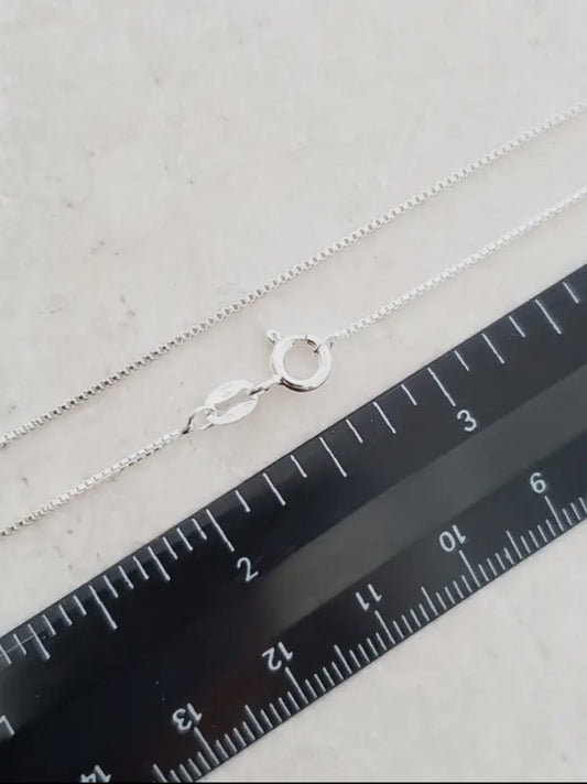 Sterling Silver Box chain Necklace (charm not included)