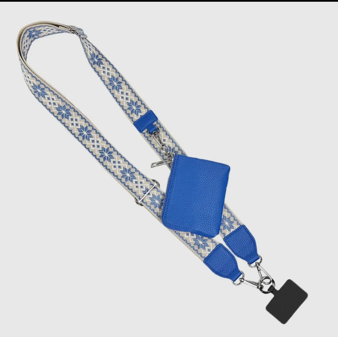 Blue Starburst pattern GOTR Clip & Go Strap w/Zippered Pouch