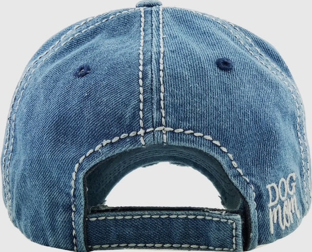 Baseball cap "Dog Mom" vintage Denim Blue
