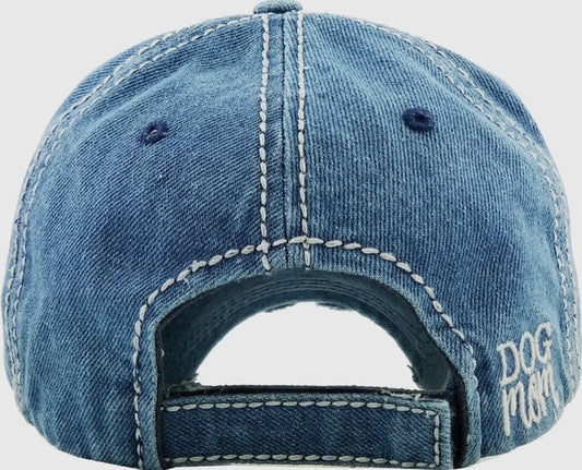 Baseball cap "Dog Mom" vintage Denim Blue
