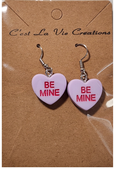 Earrings Valentine Conversation Heart (BE MINE)