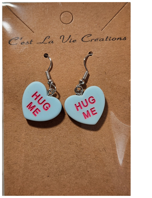 Earrings Valentine Conversation Heart (HUG ME)