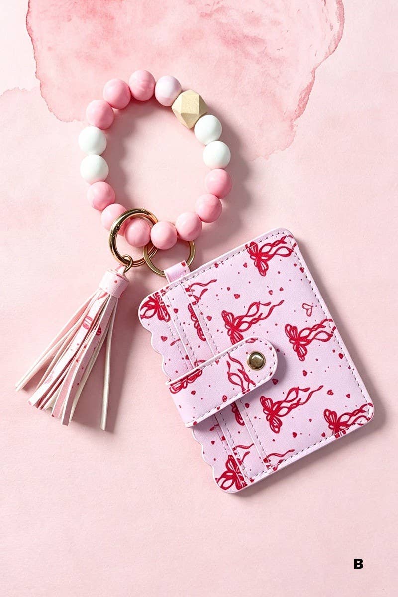 Beaded Bracelet Keychain Card Holder Wallet