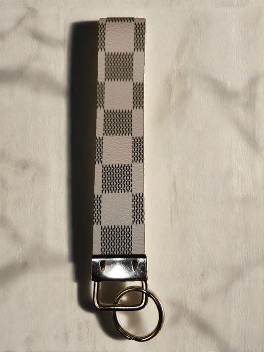 Black and White checker Wristlet