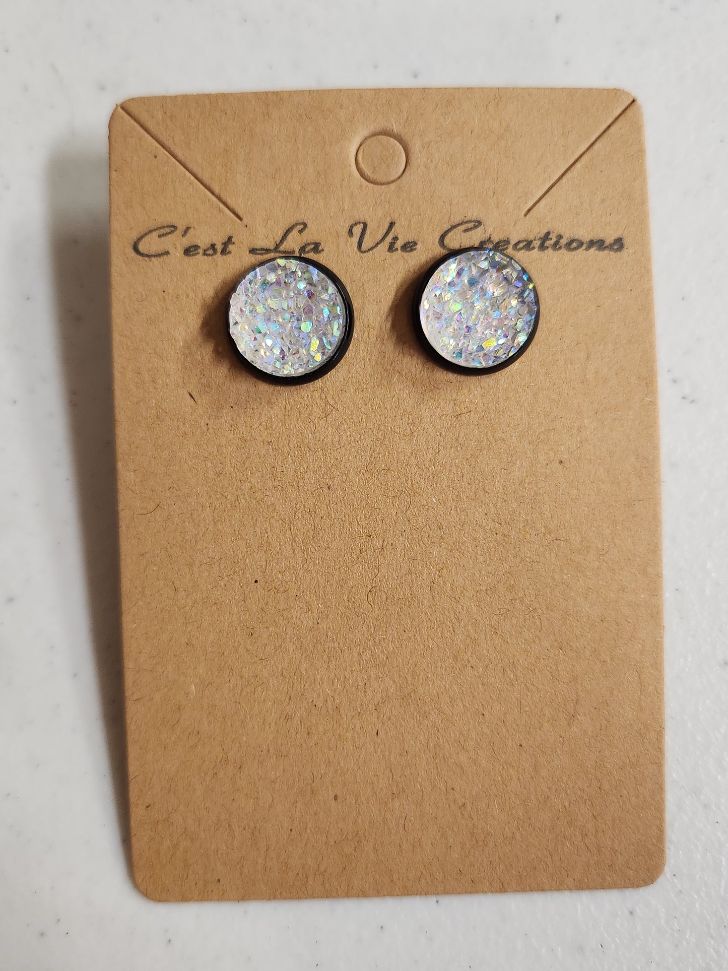 Earrings Faux Druzy  post