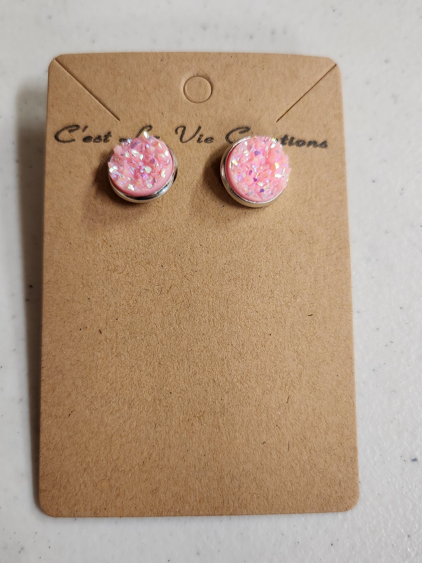 Earrings Faux Druzy  post