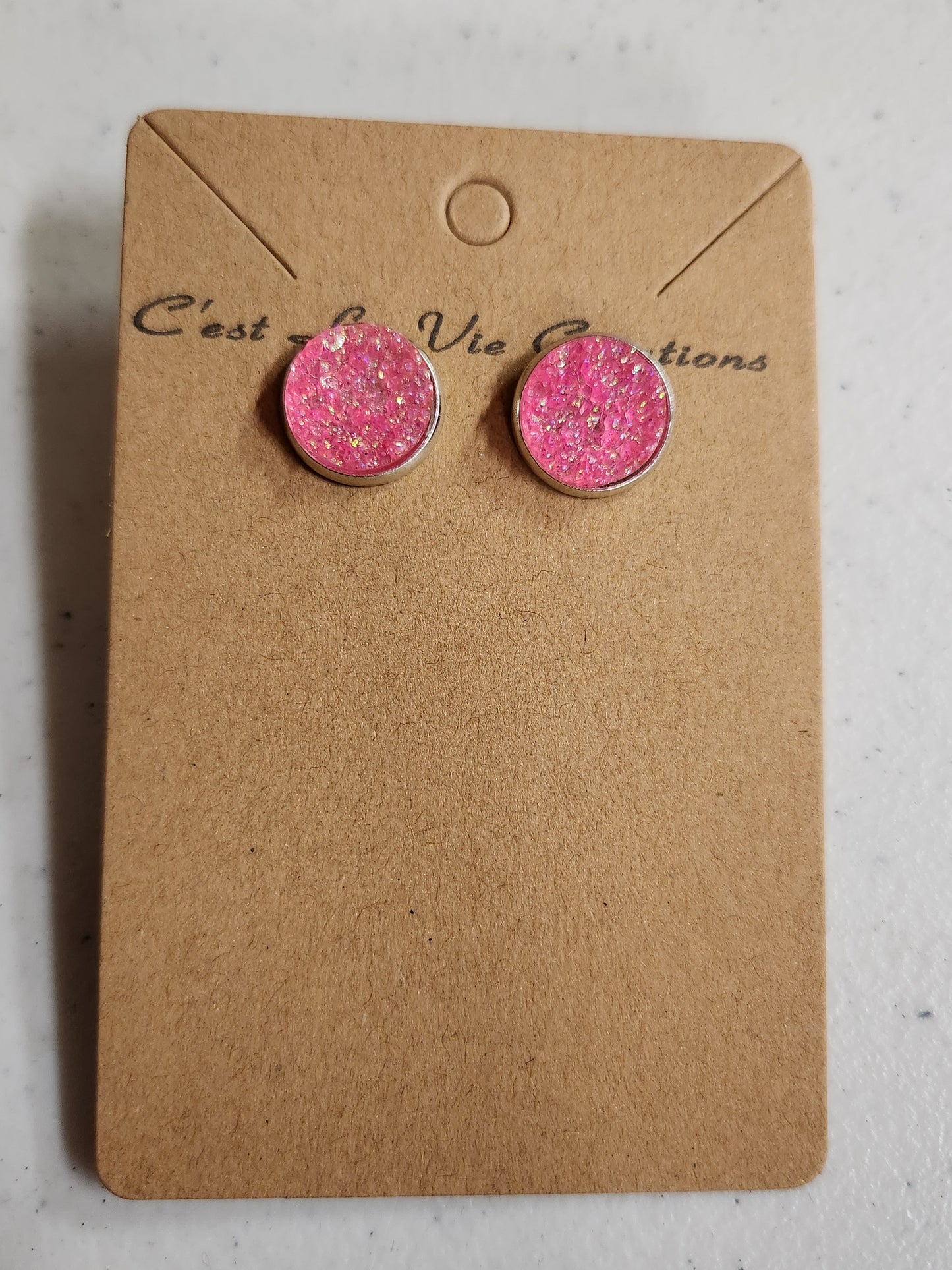 Earrings Faux Druzy  post