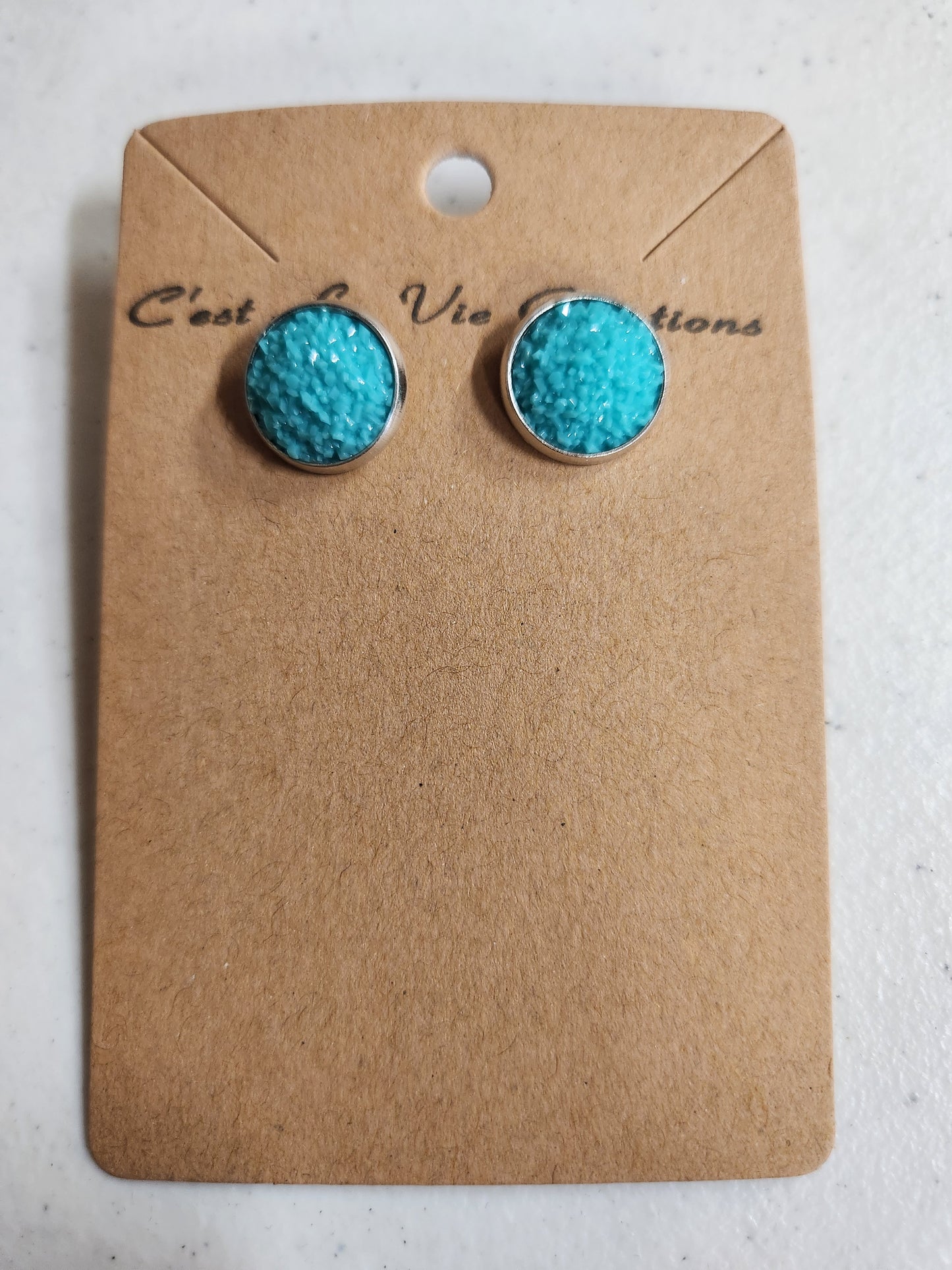 Earrings Faux Druzy  post