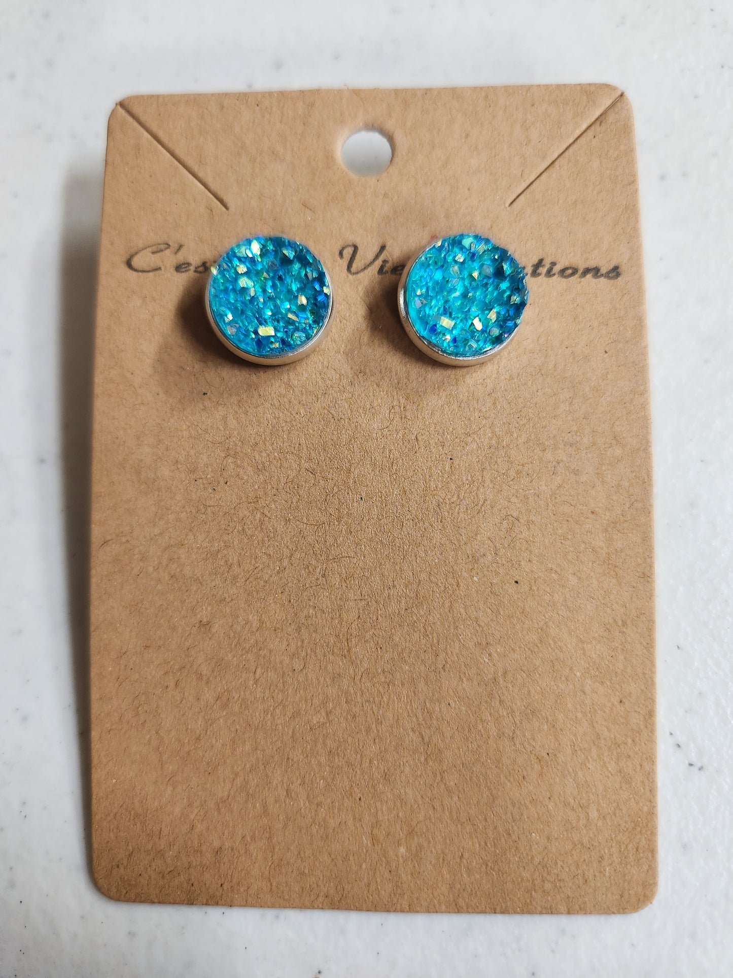 Earrings Faux Druzy  post