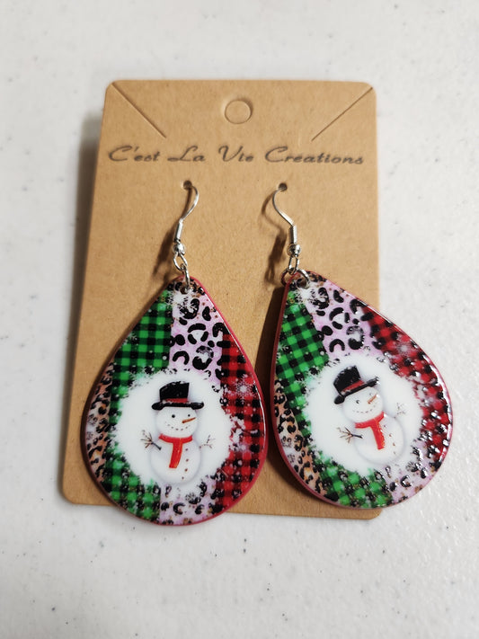 Earrings Christmas Snowman