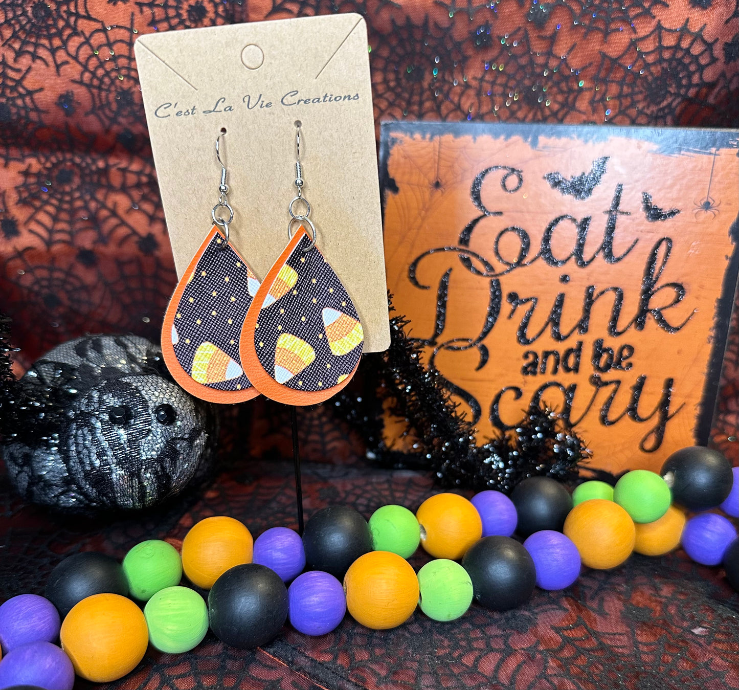 Earrings Faux Leather Halloween