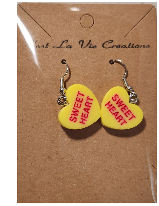 Earrings Valentine Conversation Heart (SWEET HEART)