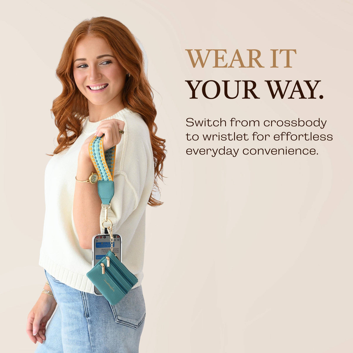Clip & Go Strap w/Zippered Pouch Fun Dots