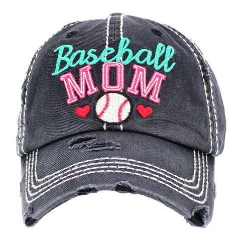 Baseball Cap Vintage Baseball Mom (black)