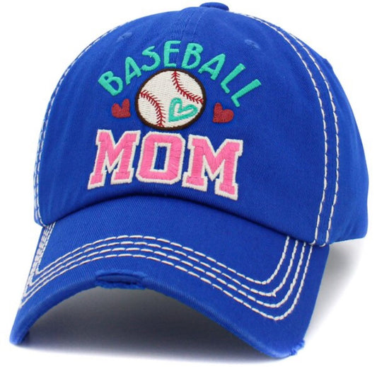 Baseball Cap Vintage Baseball Mom (royal blue)
