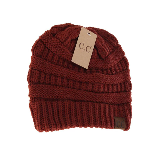 C.C Classic Beanie (Chestnut red)