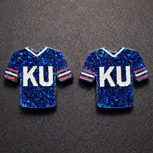 Acrylic Stud Earrings "KU"