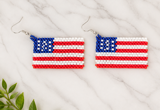 Sashka Beaded Flag Earrings