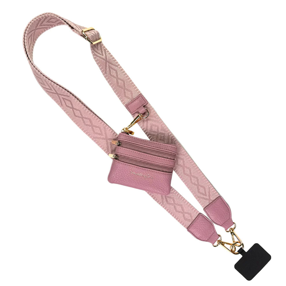 Light Pink Diamond pattern GOTR Clip & Go Strap w/Zippered Pouch