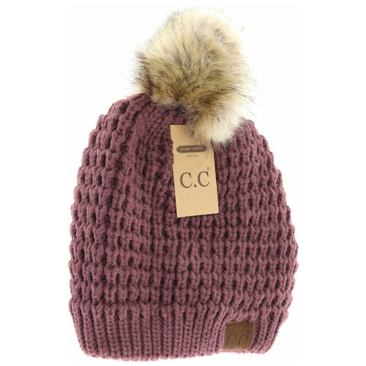 CC Beanie lined Pom (CoCo Berry)