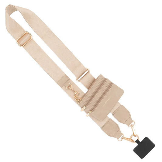 Girls on the Run Clip & Go Crossbody Phone Lanyard (Taupe)