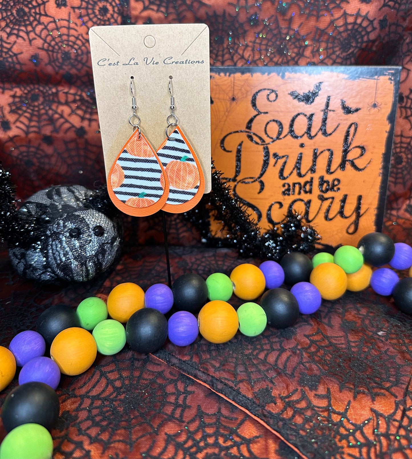Earrings Faux Leather Halloween