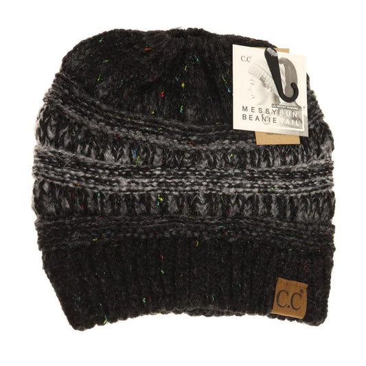 Flecked Ombre C.C Beanie Tail (Black)