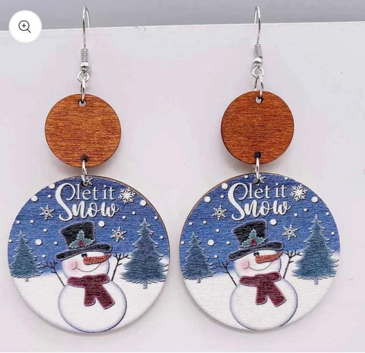 Earrings Let It Snow Christmas