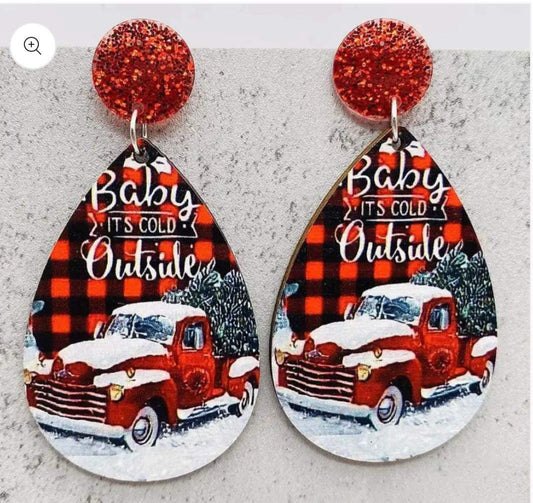 Earrings Baby It's Cold Outside Christmas