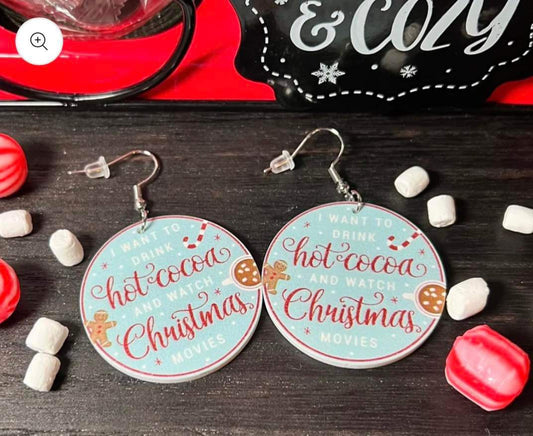 Earrings Hot Cocoa Christmas