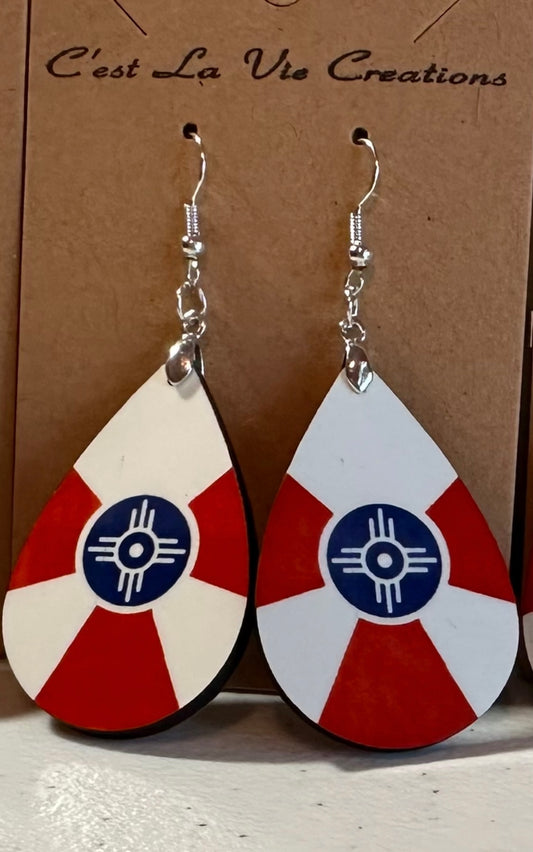 Earrings Wichita Flag