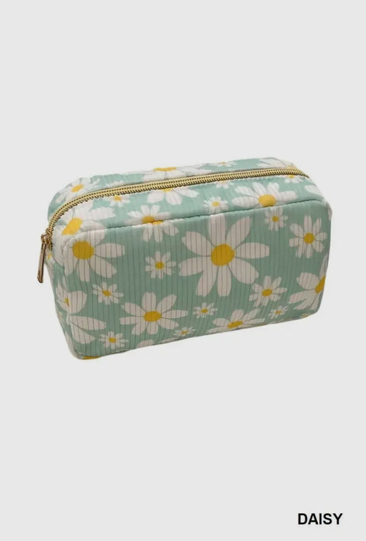 Pattern Design Travel Cosmetic Makeup Bag (Daisy)
