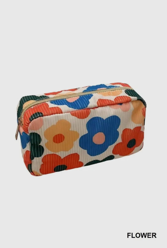 Pattern Design Travel Cosmetic Makeup Bag (Flower)