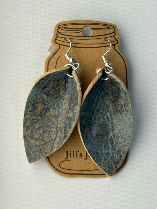 Slate Blue leather earrings