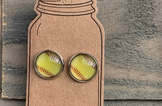 Stud Earrings Softball
