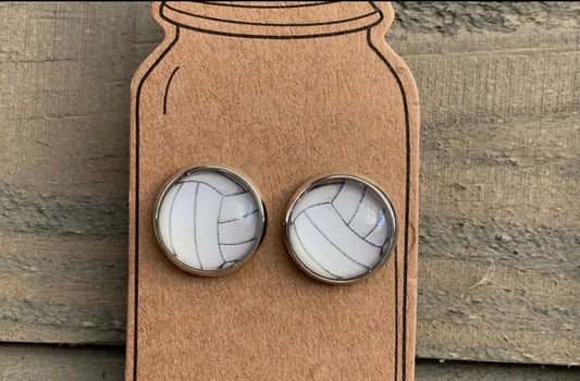 Stud Earrings Volleyball