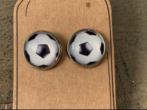 Stud Earrings Soccer