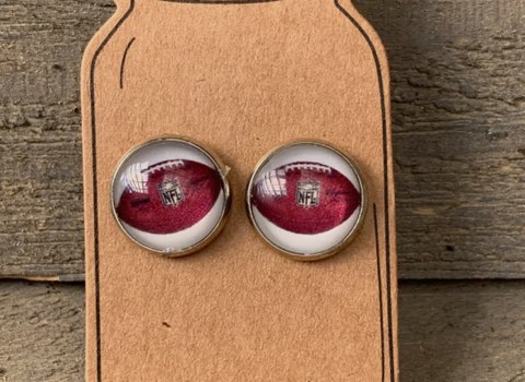 Stud Earrings Football