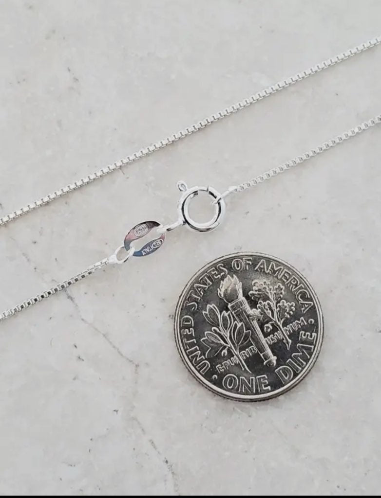Sterling Silver Box chain Necklace (charm not included)