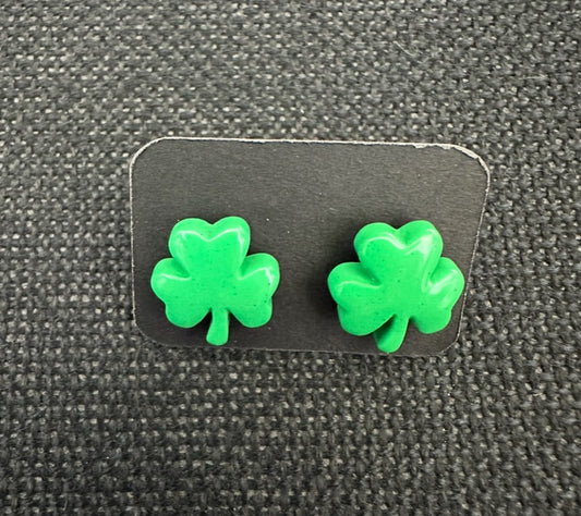 Earrings St. Patrick Clover studs