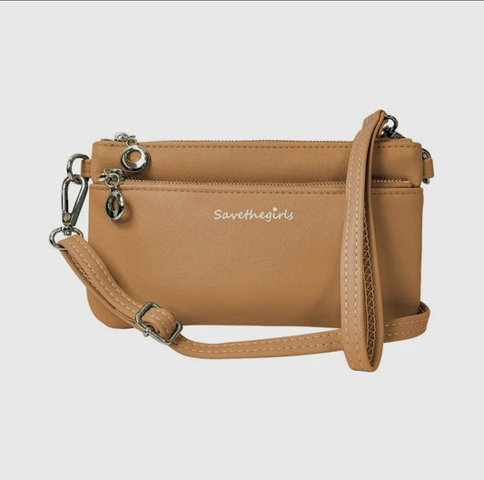 Nutmeg Brown Bella Save the Girls RFID small Handbag