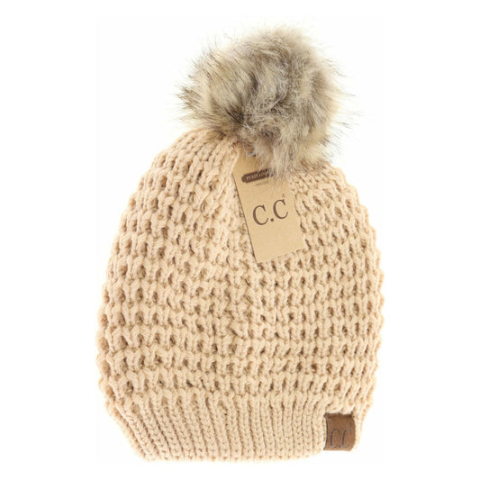 CC Beanie lined Pom (Peanut)