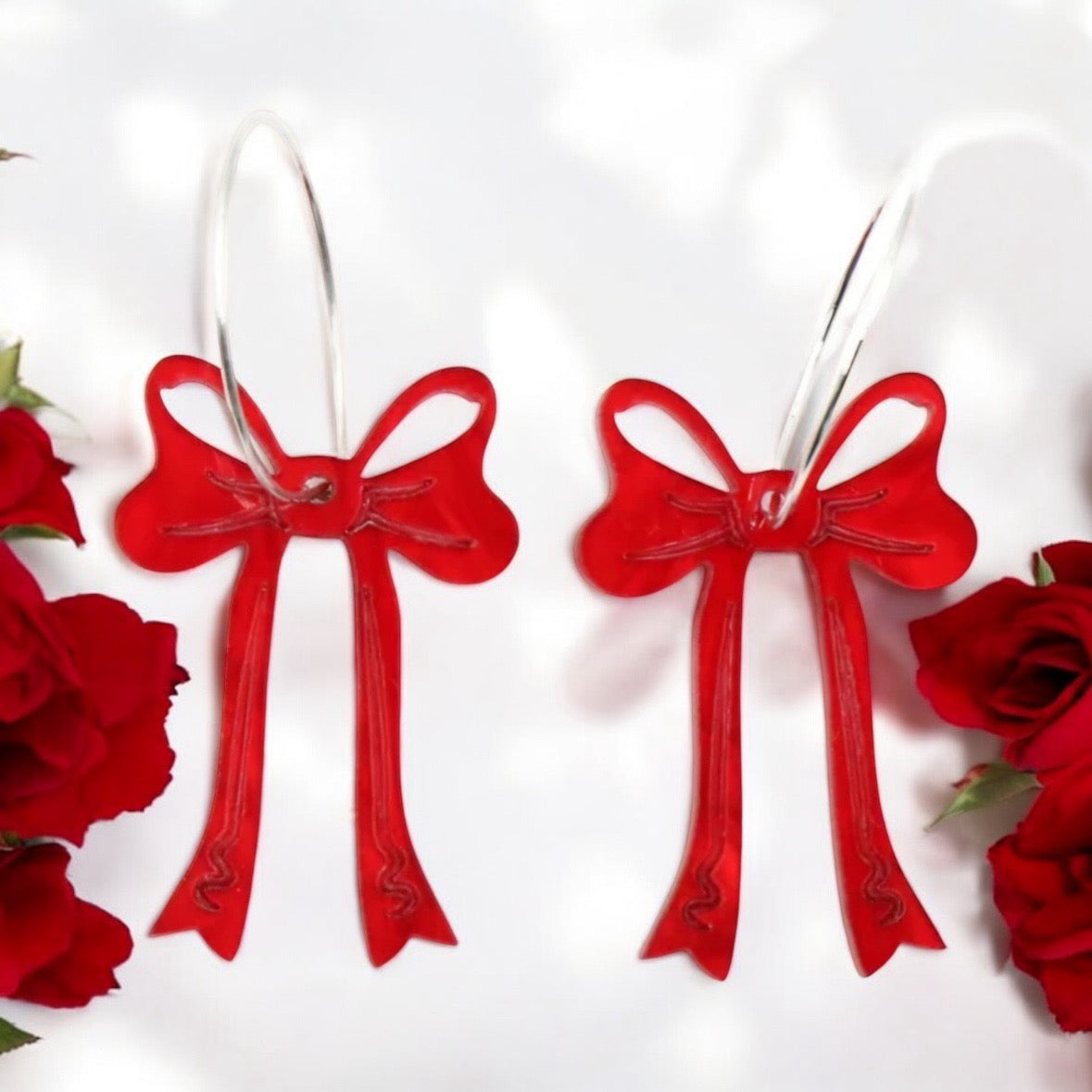 Earrings Valentine (Red Bow)