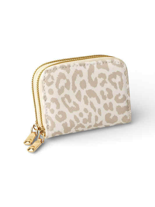 Wallet (Ivory Leopard) double zippered
